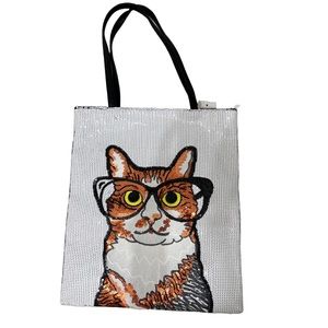 Cat-Eyes Sequined Tote Bag